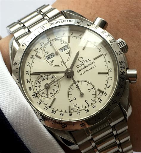 white face Omega Speedmaster automatic